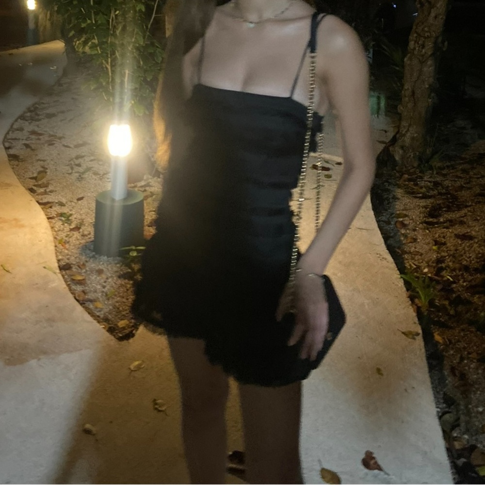 PRINCESS POLLY BLACK MINI RUFFLE DRESS - Picture 5 of 7